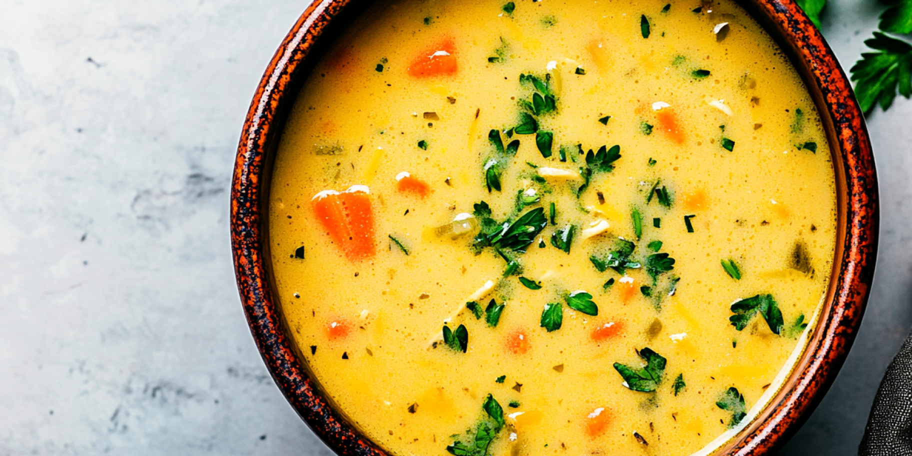 Суп з курячими сердечками та плавленим сиром