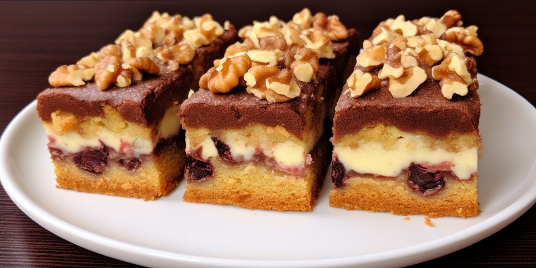 пляцок з вишнями та горіхами