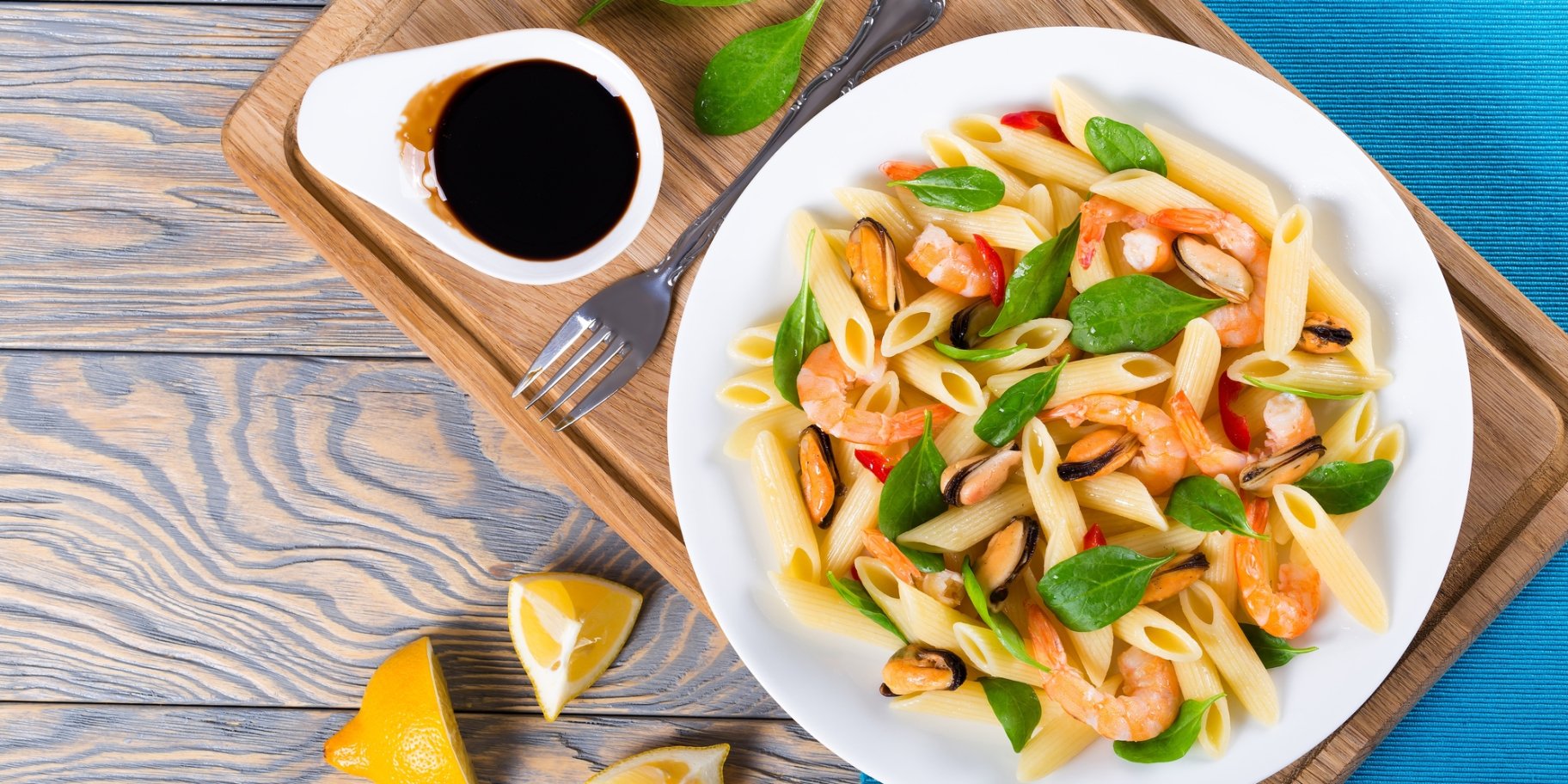 Паста пенне з креветками