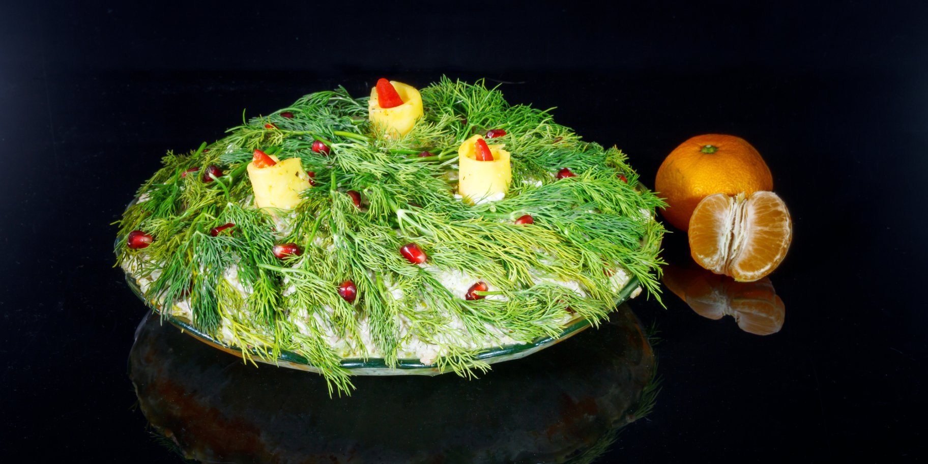 салат «Новогодние свечи»