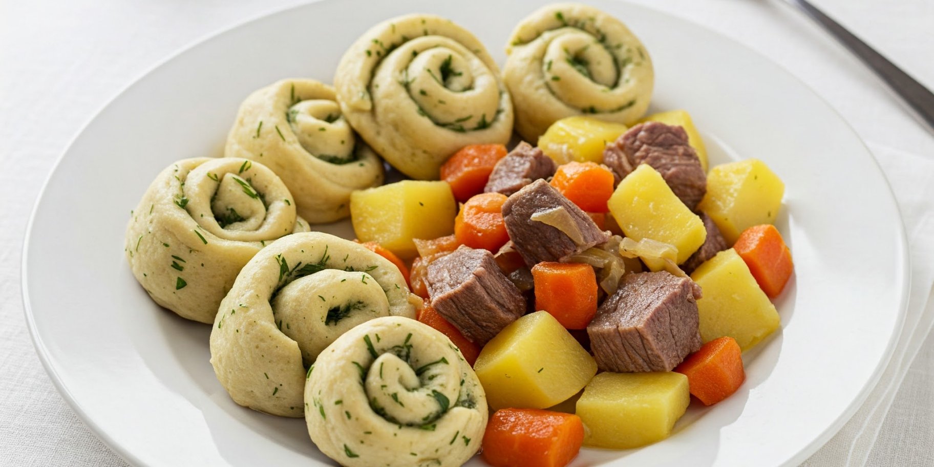 Нудлі з картоплею і м’ясом