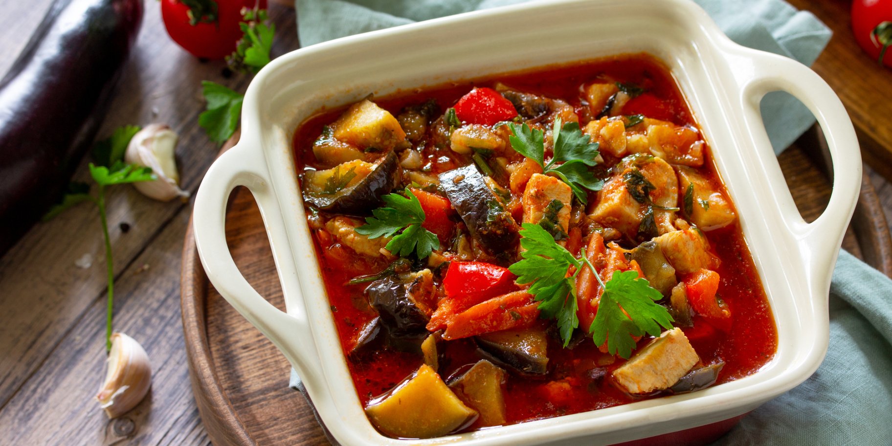 Рагу с баклажанами и картофелем