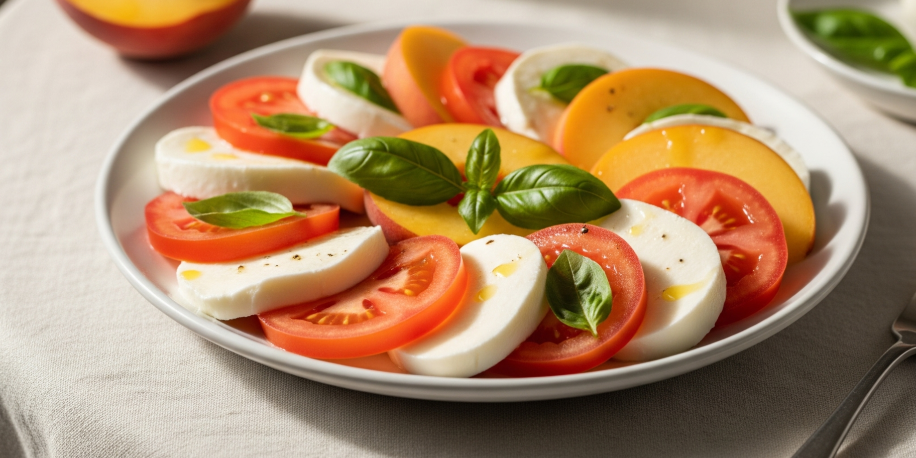 Салат капрезе з персиками