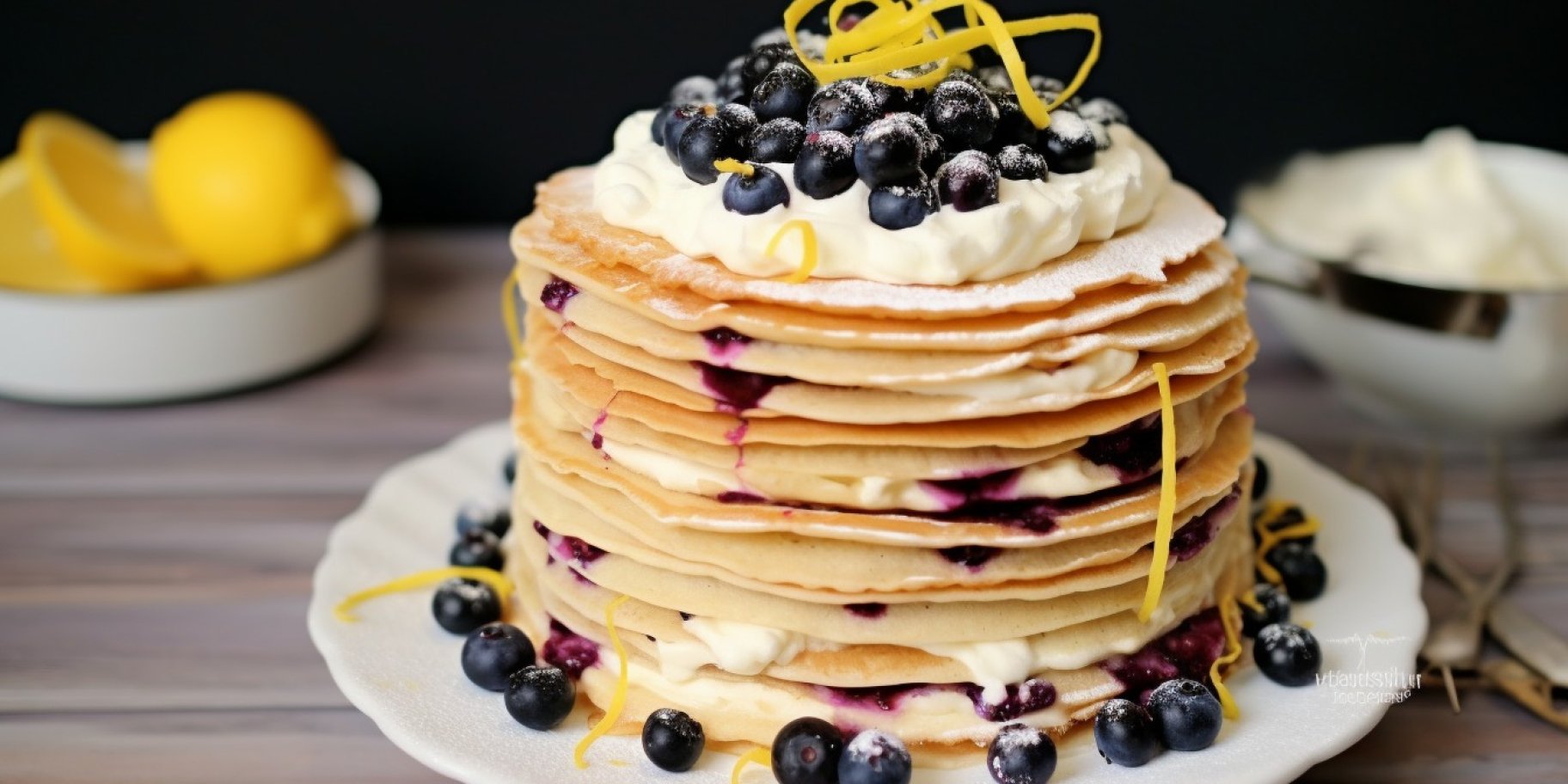 Торт з оладок із чорницею