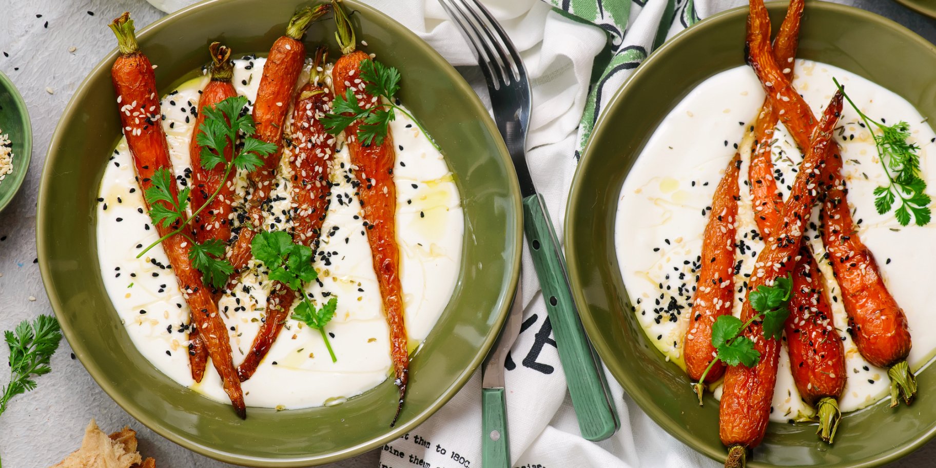 Молода морква на кремі з горгонзоли