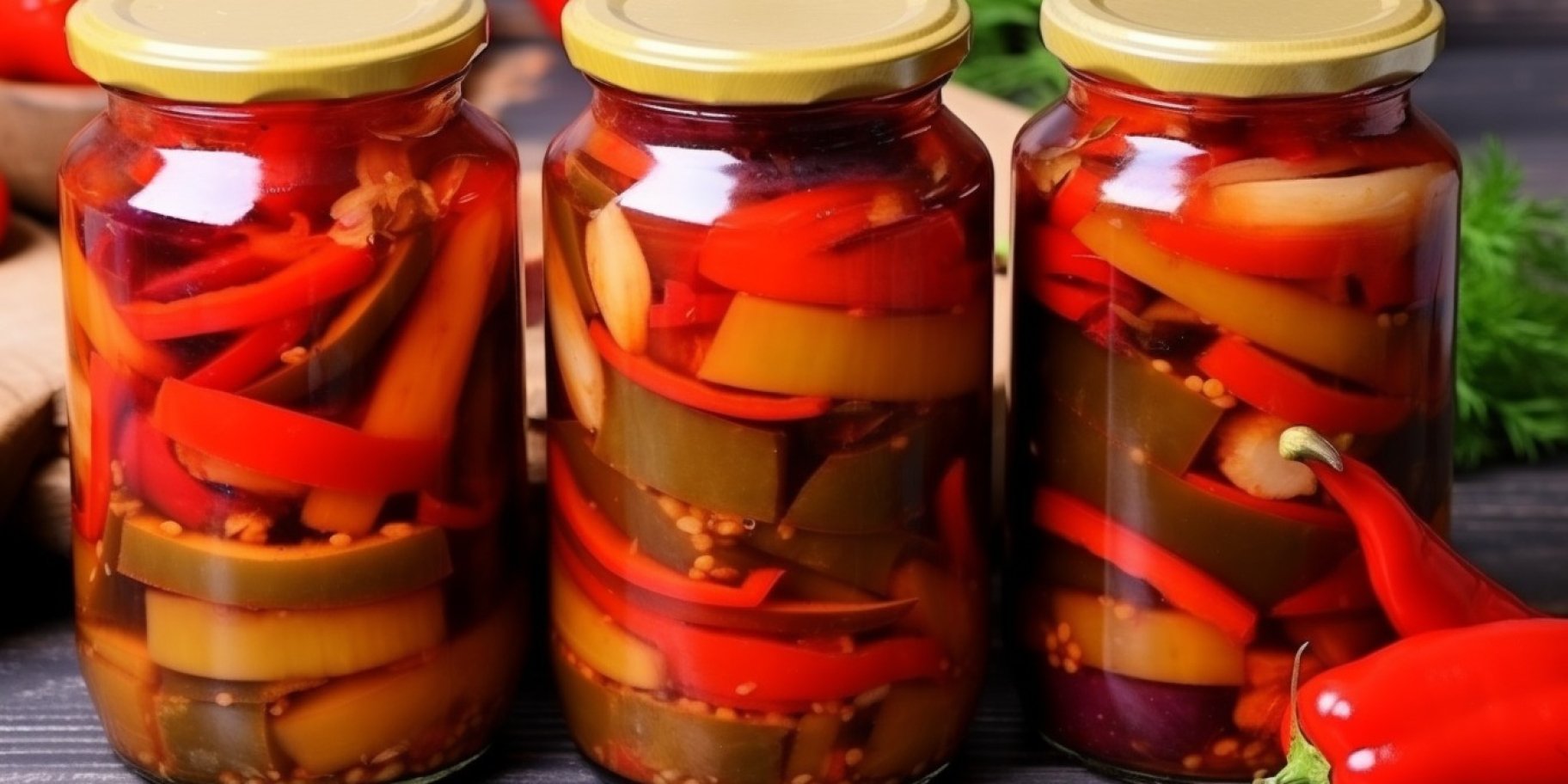Мариновані баклажани з болгарським перцем на зимуМариновані баклажани з болгарським перцем на зиму