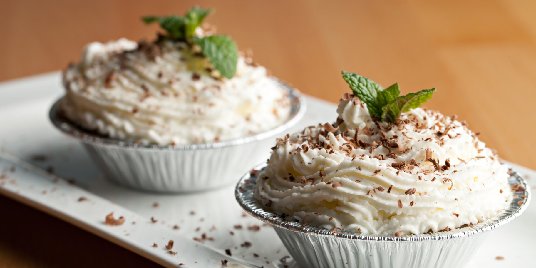 Кремові тістечка з бананом для двох