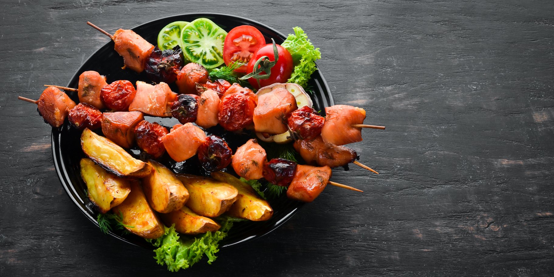 Запечений шашлик з картоплею