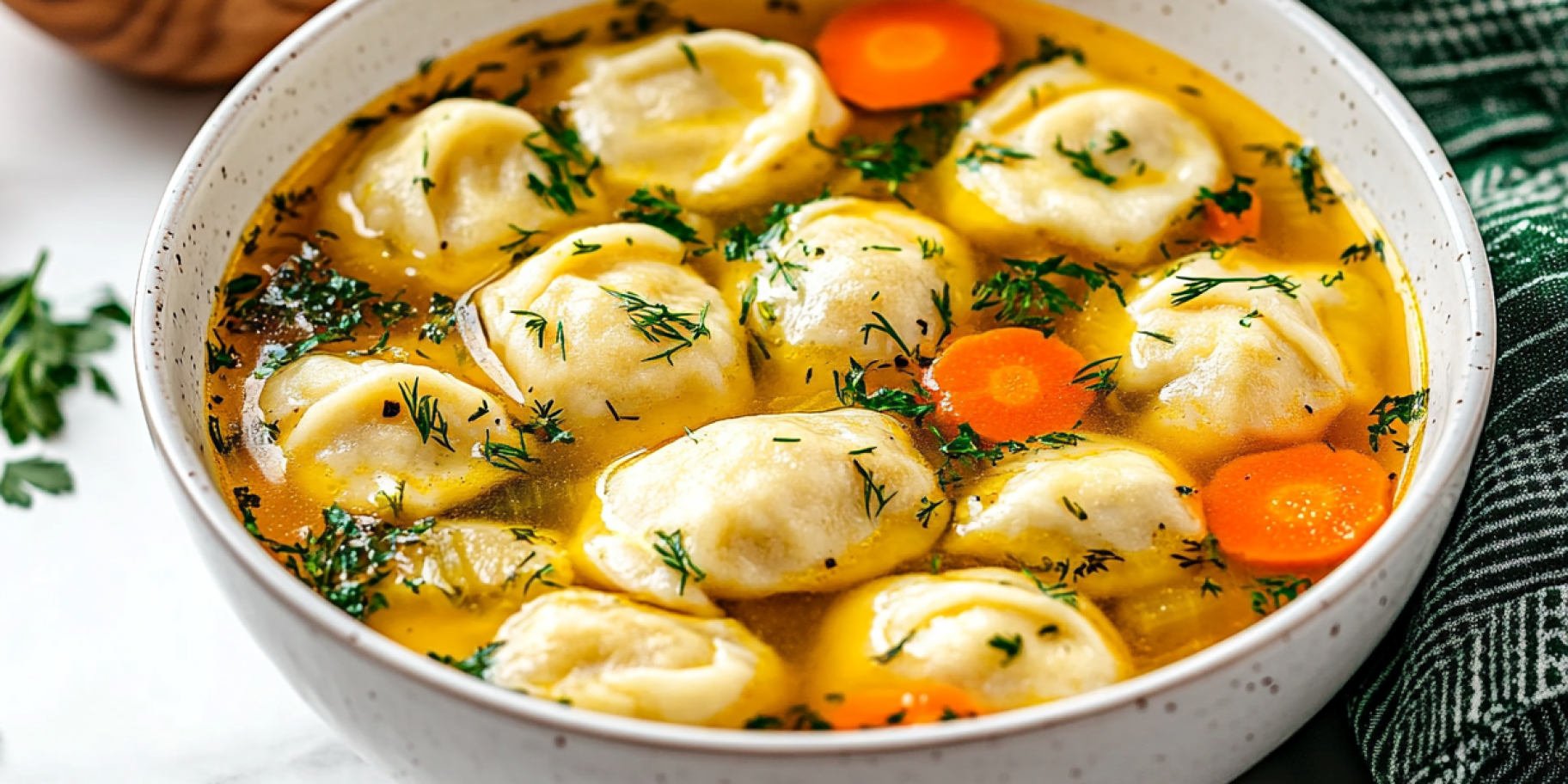 Суп з пельменями та яйцями