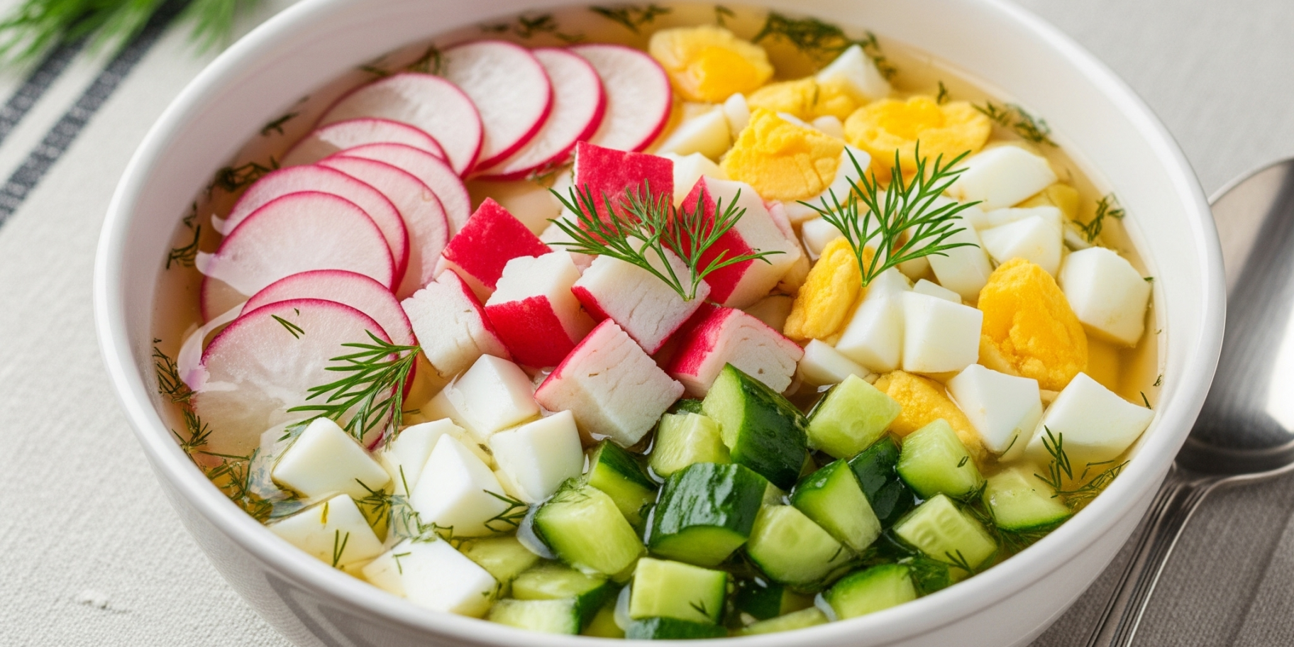 Окрошка з крабовими паличками