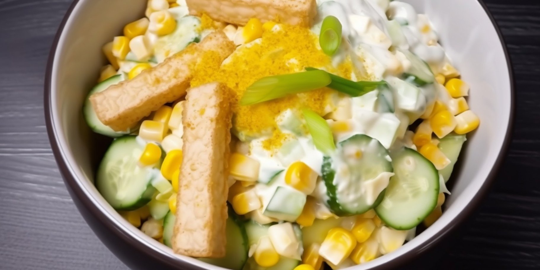 салат с кукурузой и сухариками