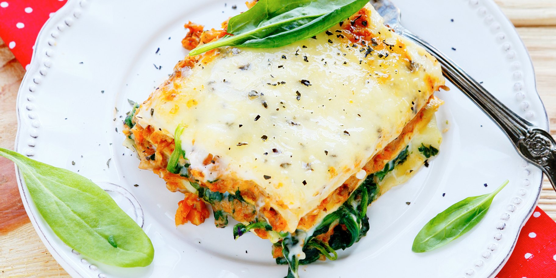 Лазанья з грибами та шпинатом