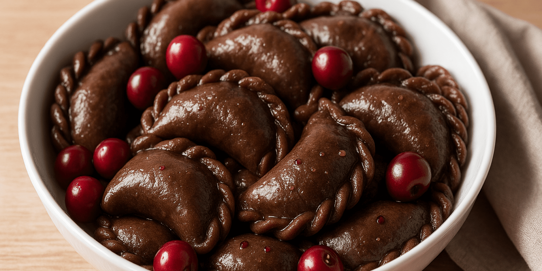 Шоколадні вареники з сиром