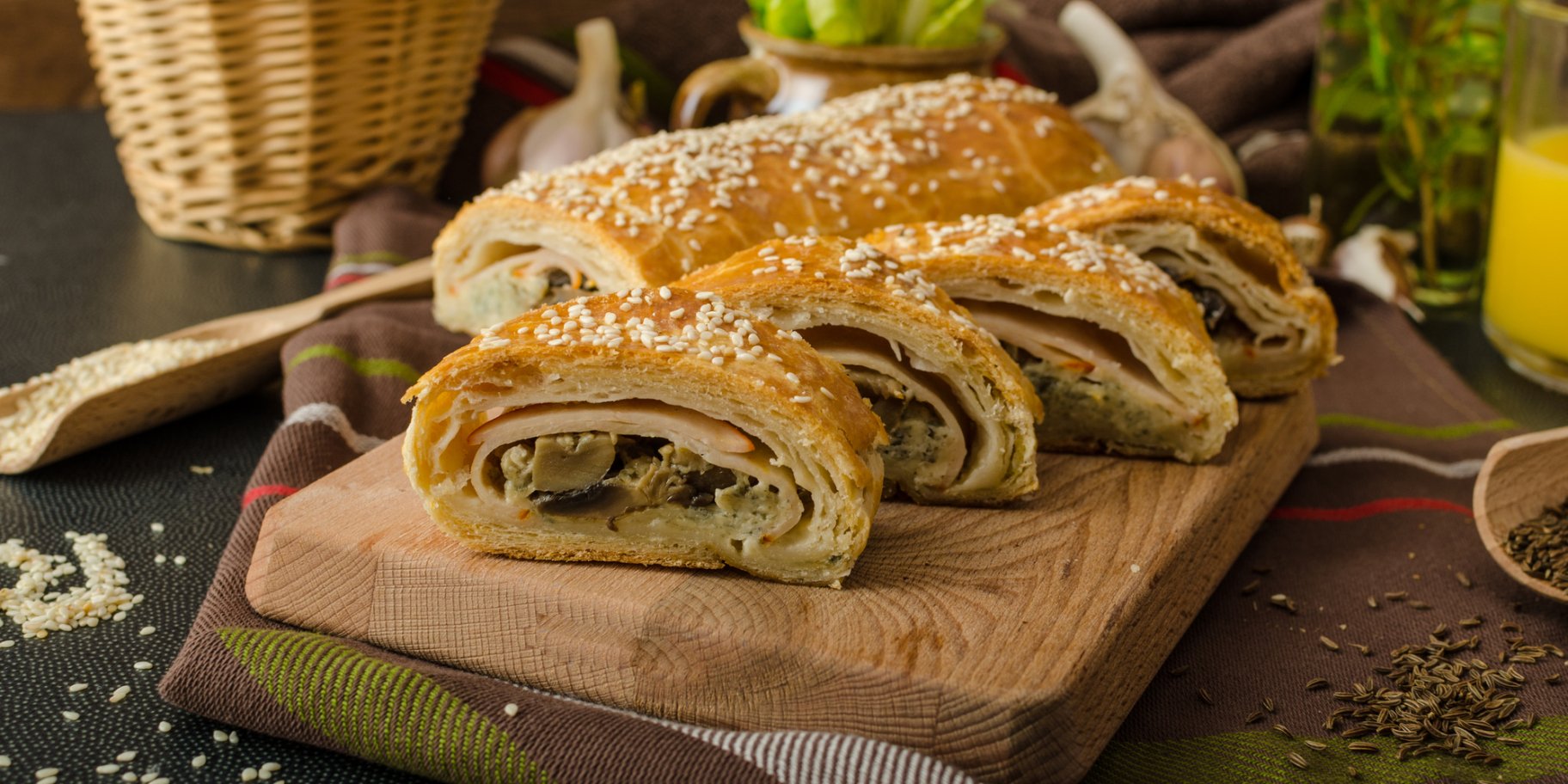 рулет з куркою і баклажанами