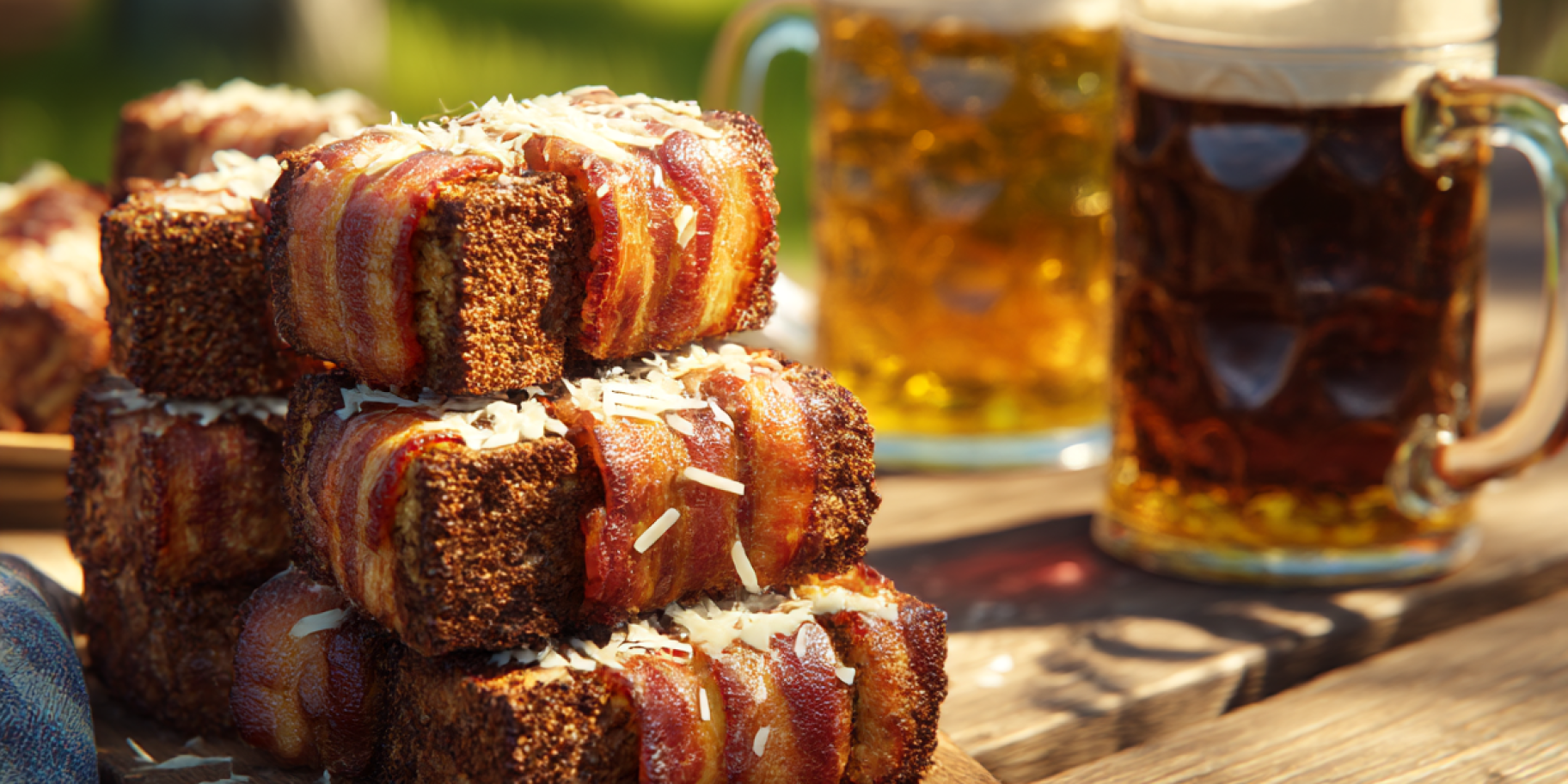 Грінки в беконі на мангалі