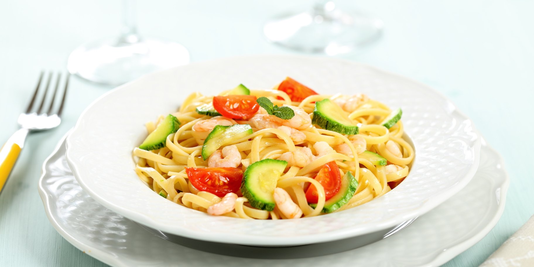 Паста з креветками і цукіні