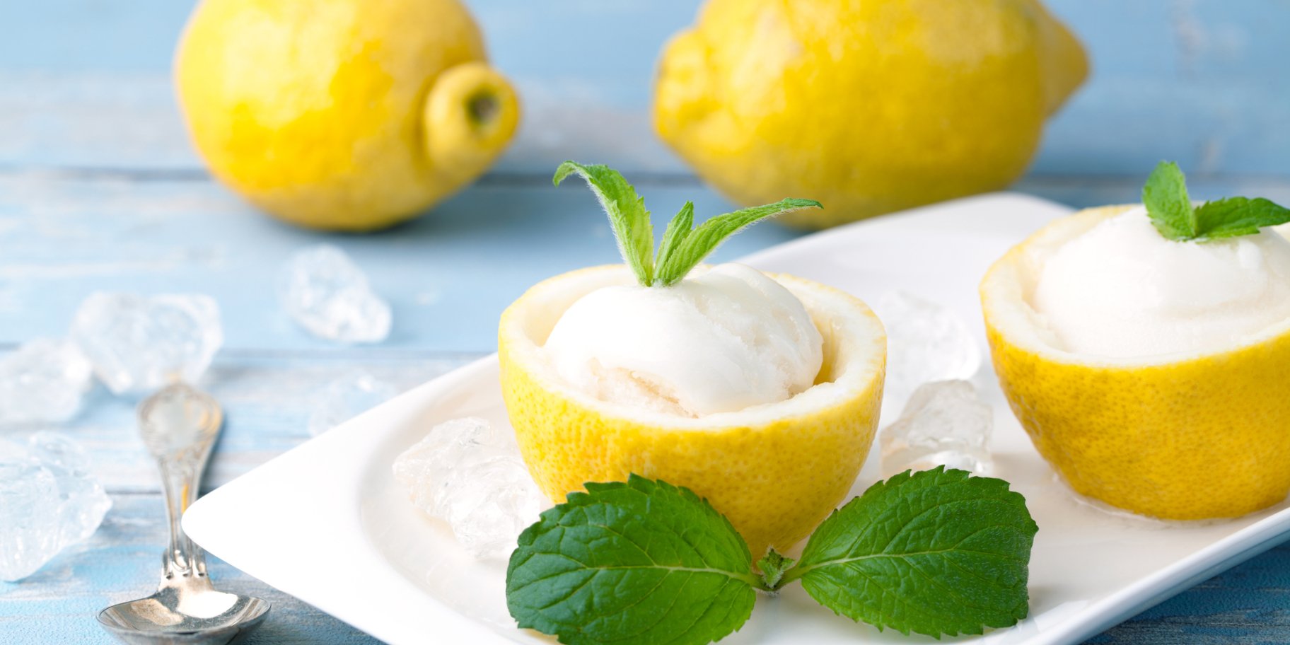 Лимонне морозиво з мʼятою