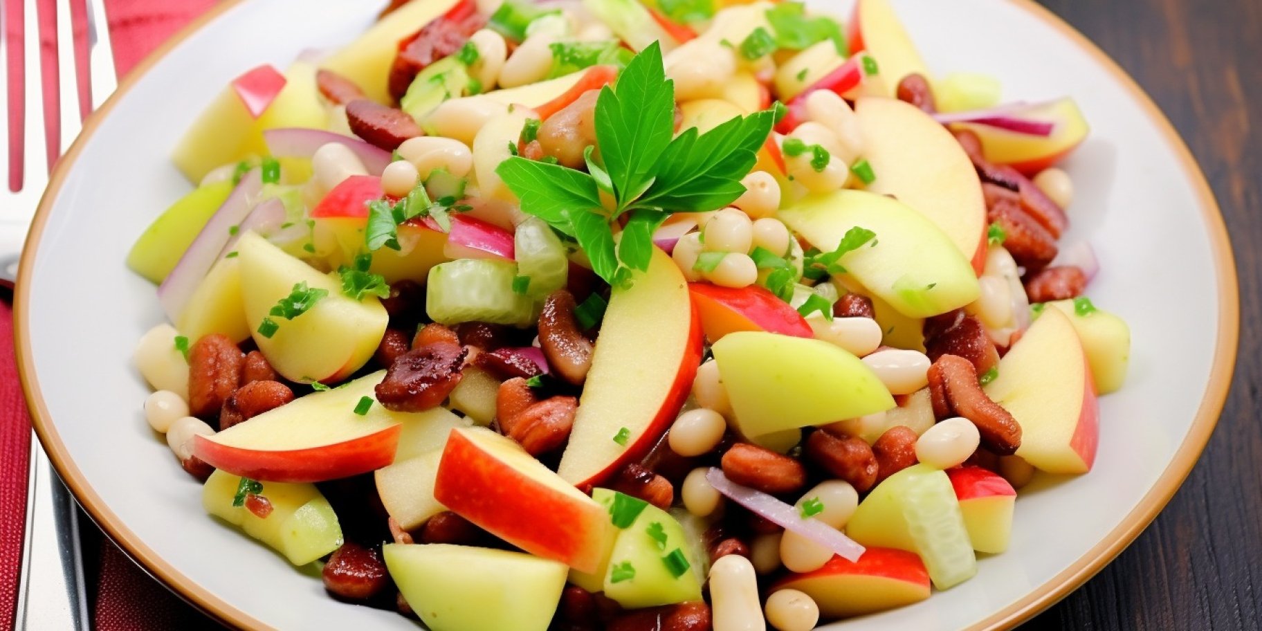 салат с бобами и яблоками