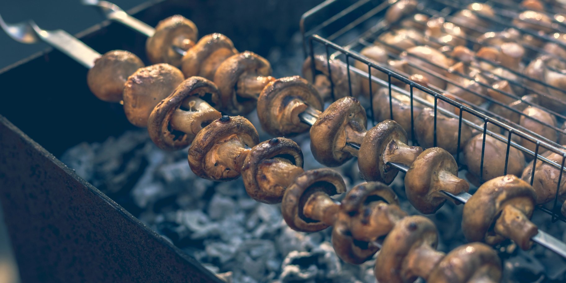 Печериці на мангалі