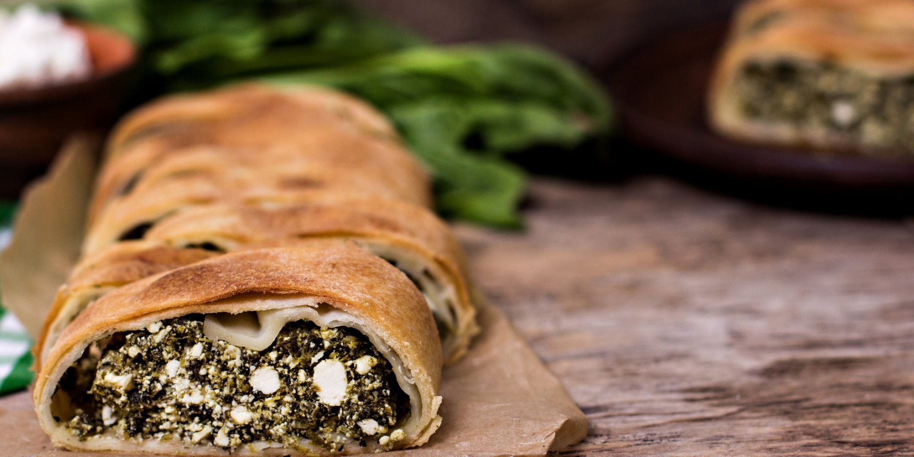 Рулет з лаваша зі шпинатом