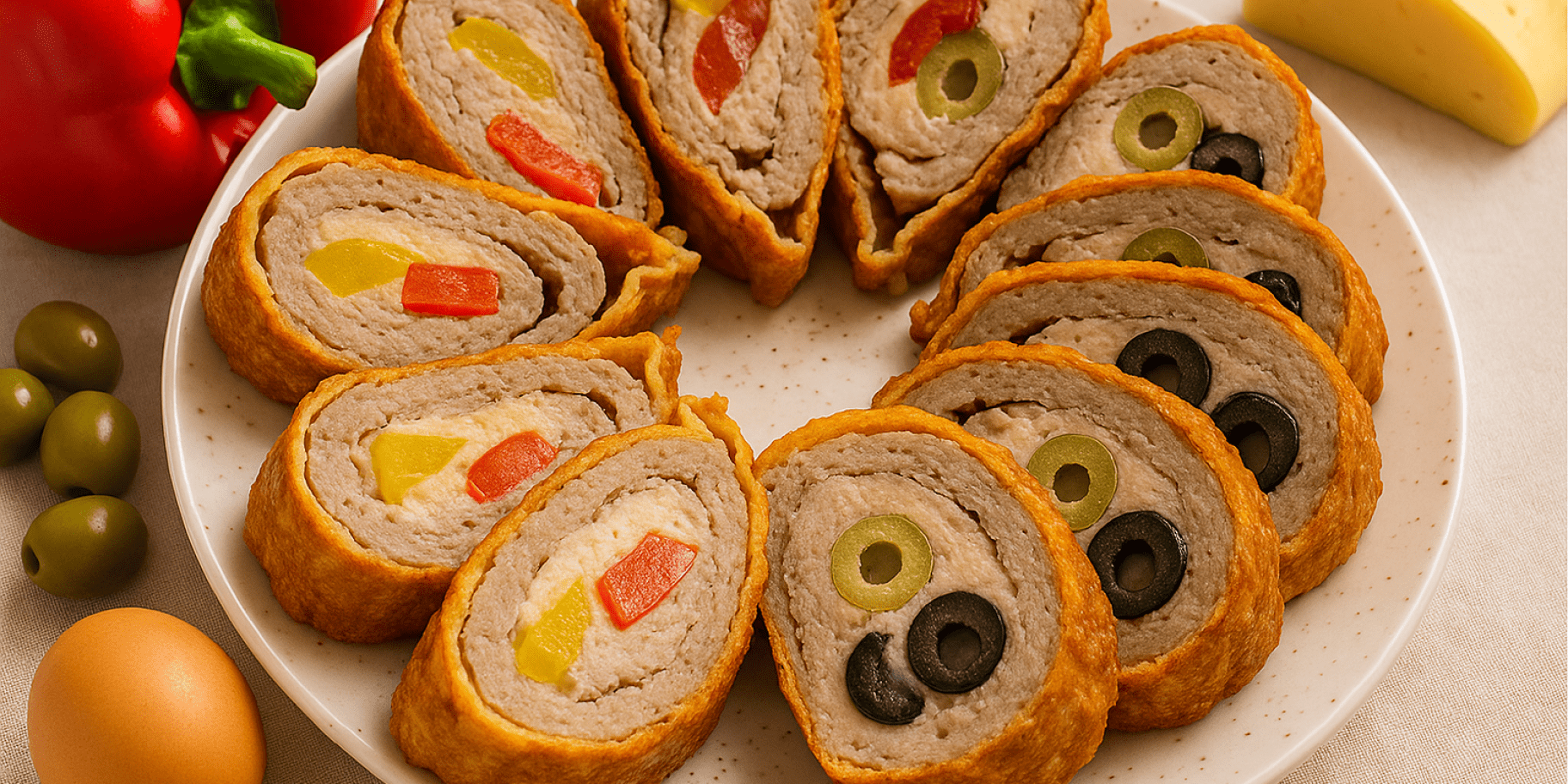 Рулет з вафель і фаршу