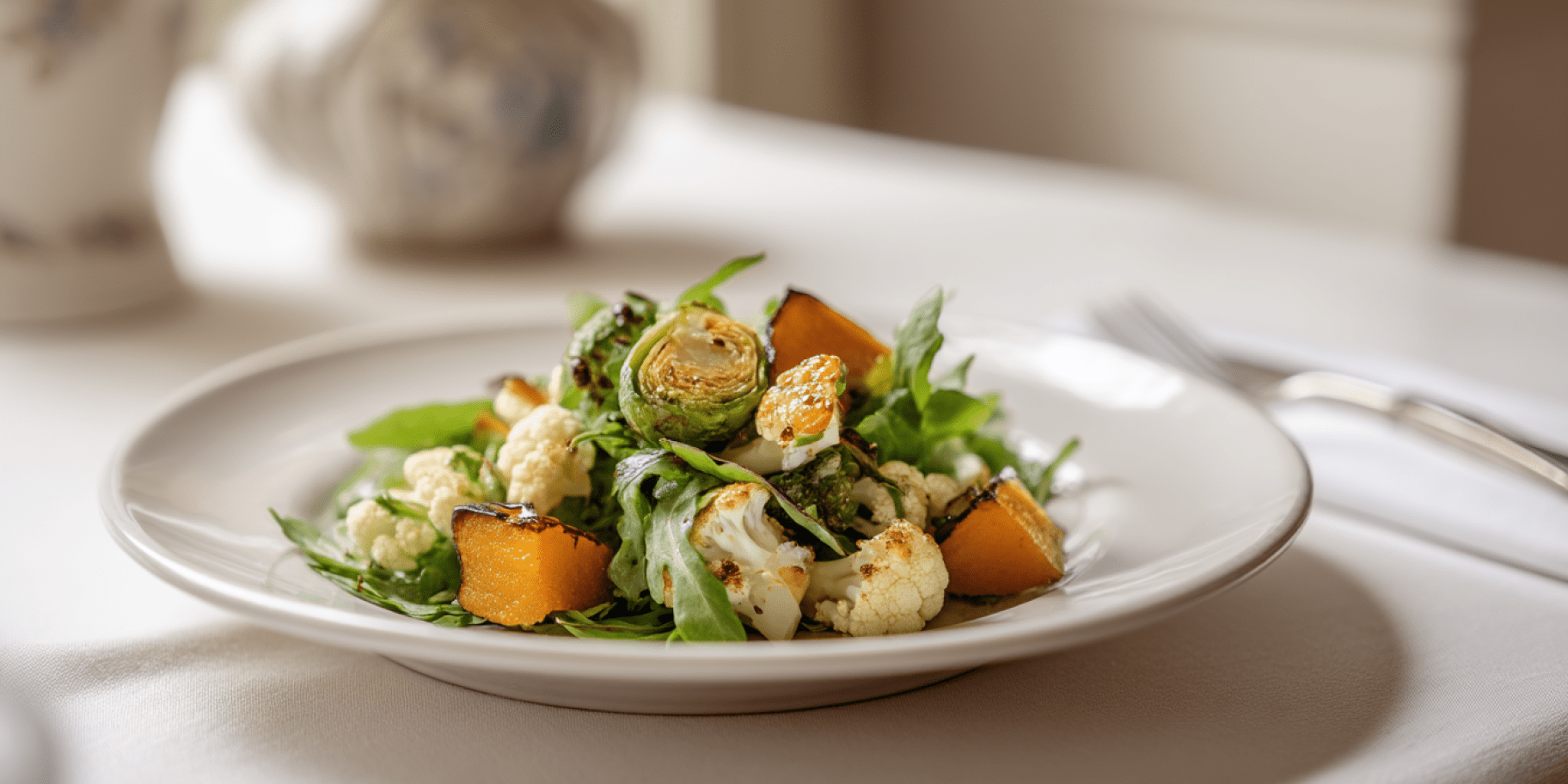 Салат з печеного гарбуза та брюссельської капусти