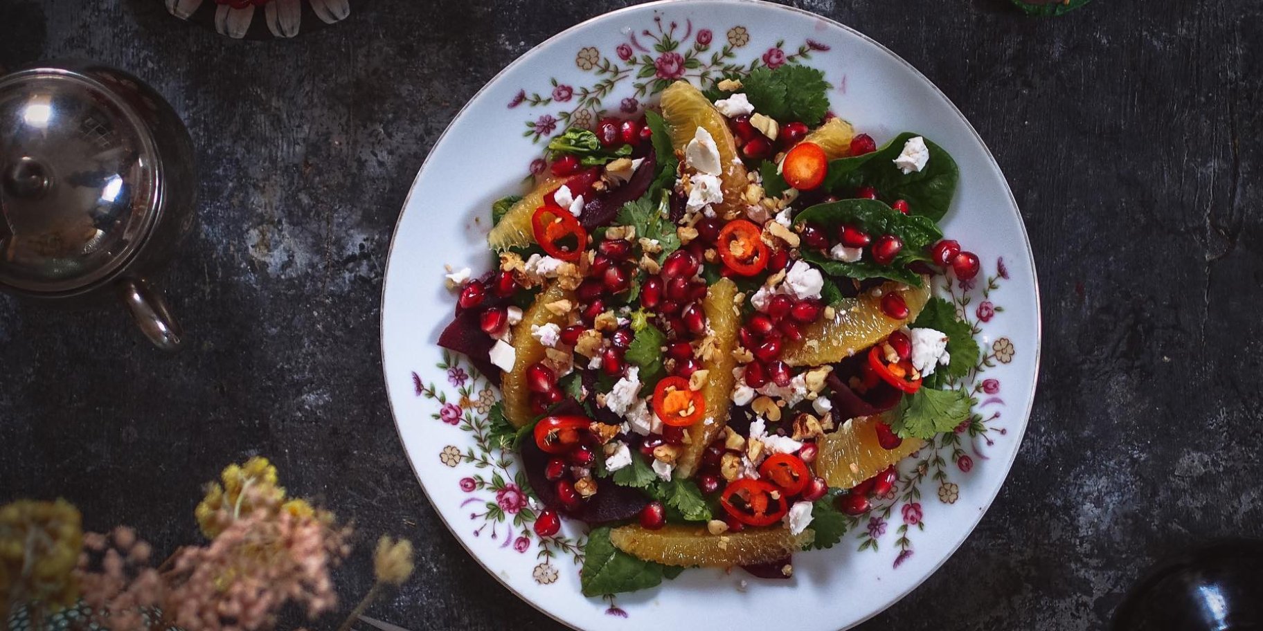 салат з гранатом й апельсином