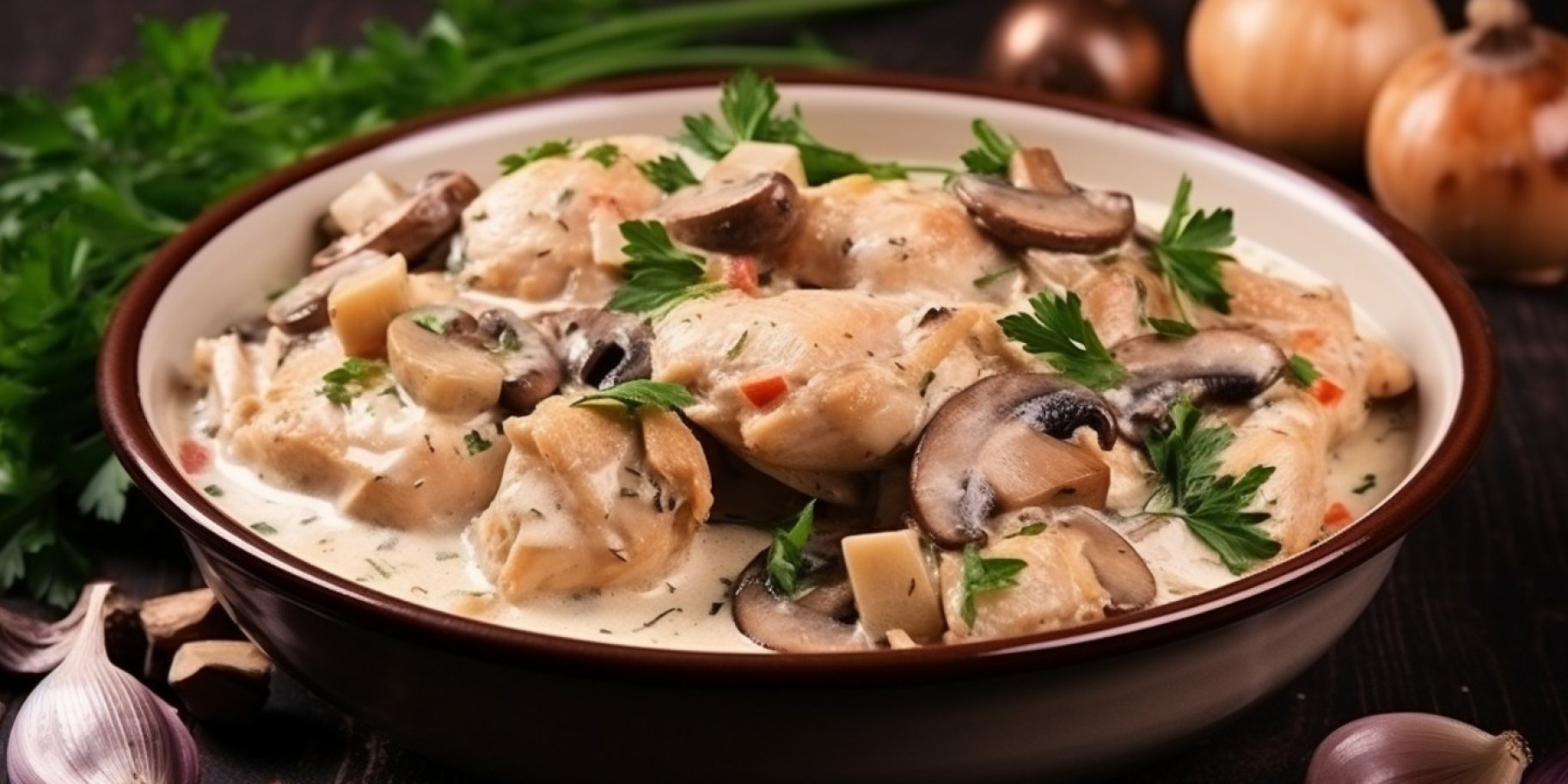 Жульєн з куркою та печерицями