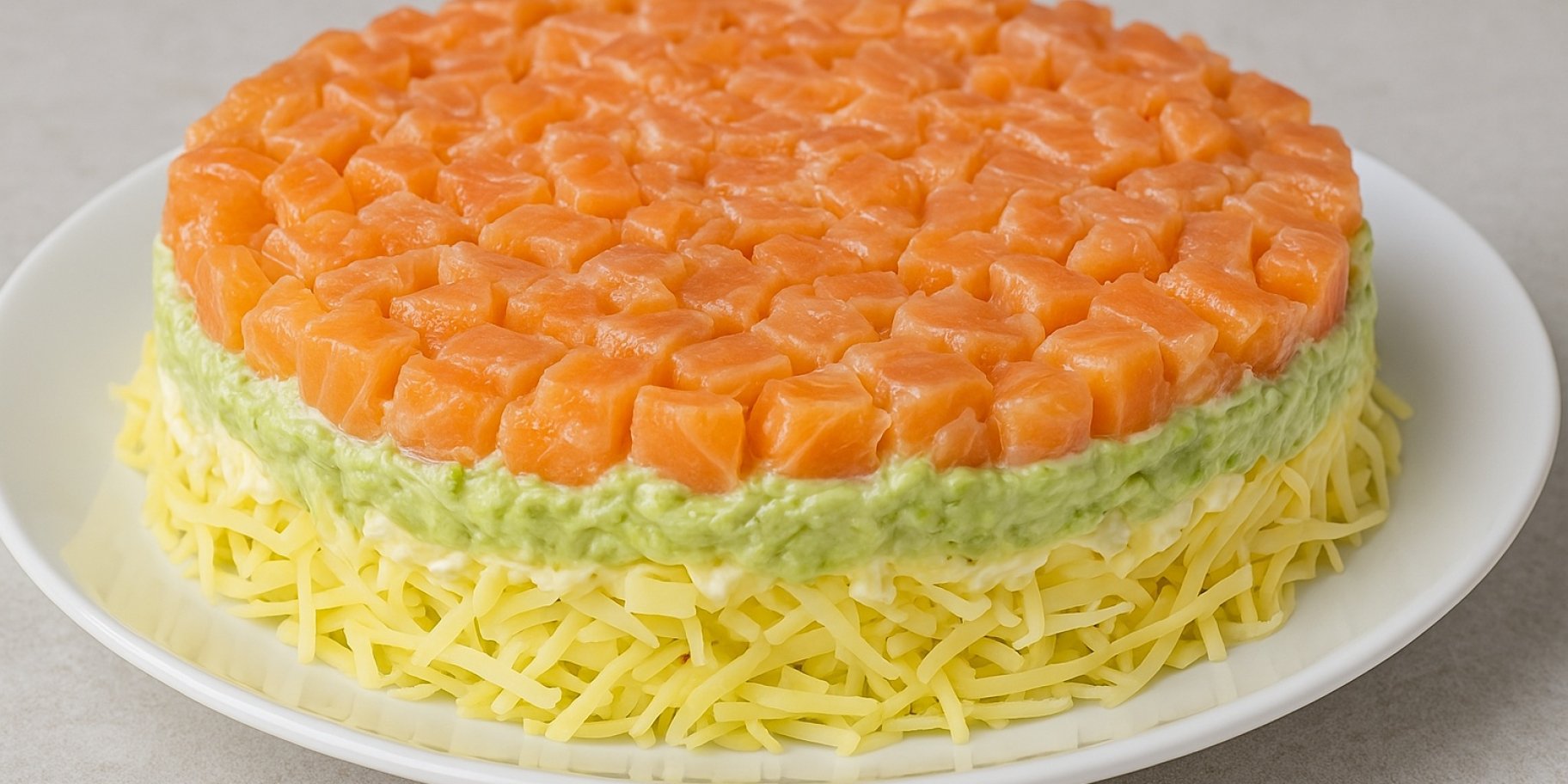 Салат «Жіноча примха» із червоної риби та плавлених сирків