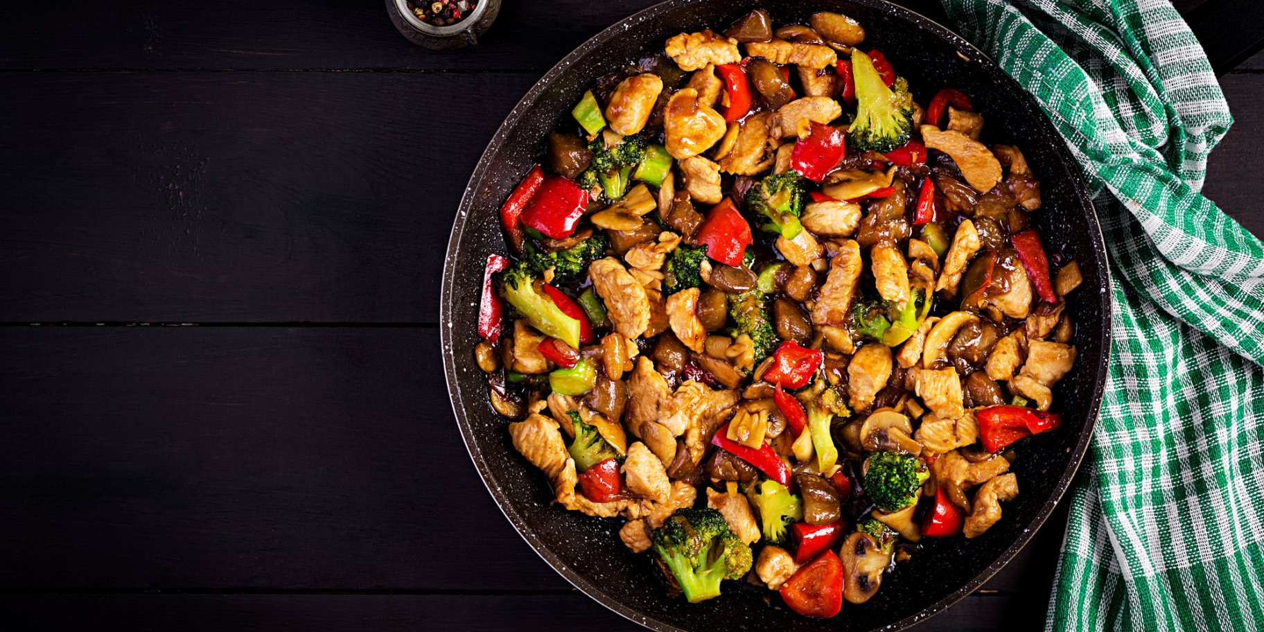 Жареные овощи с мясом