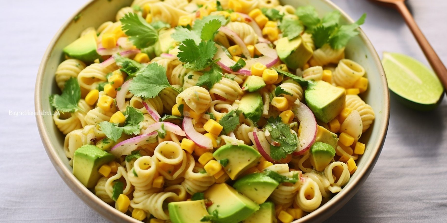 Паста-салат з кукурудзою та авокадо