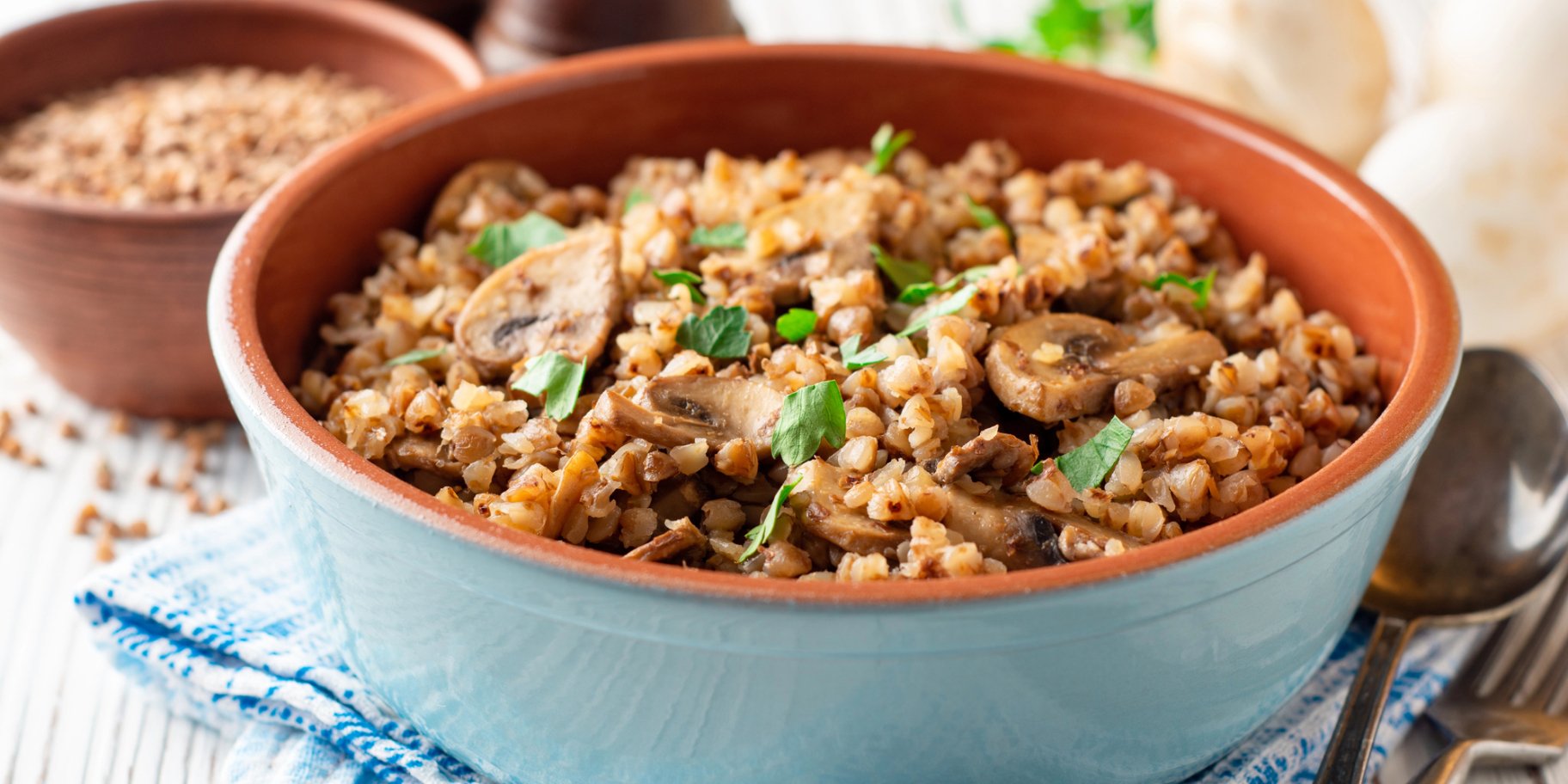 Гречка з печерицями