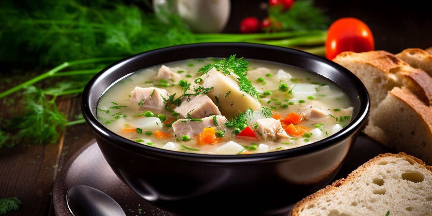 суп з молодим горошком та капустою