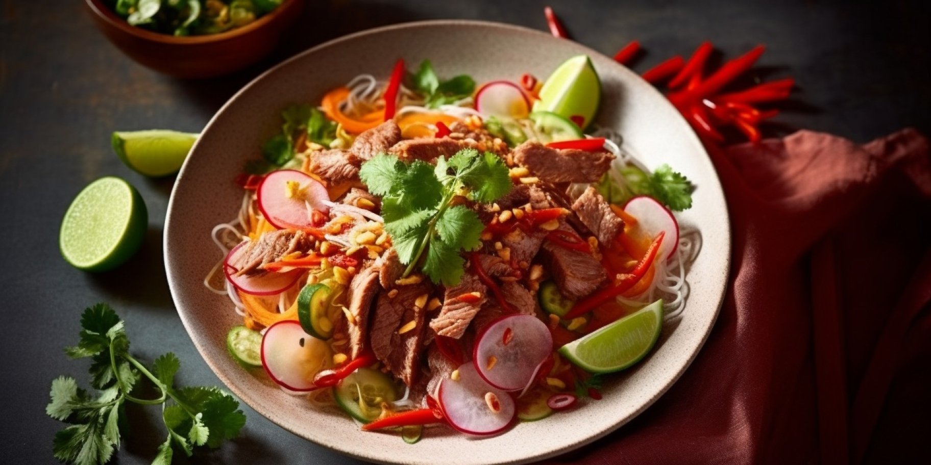 Індонезійський салат з редискою і м’ясом