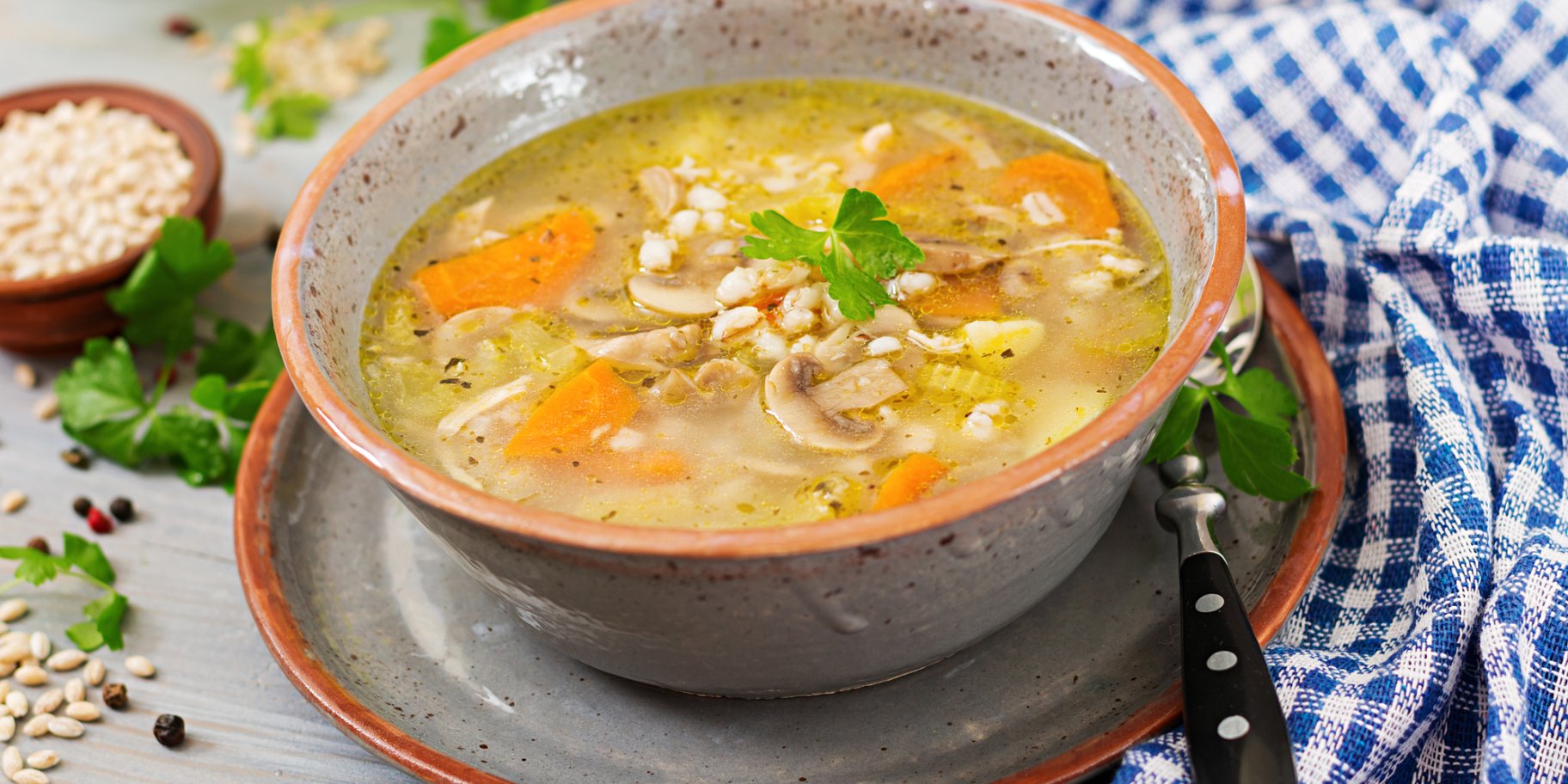 Грибний суп з перловкою