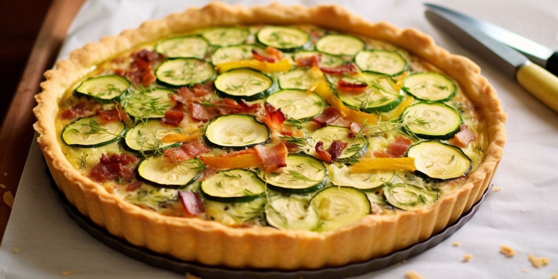 Тарт с цукини и анчоусами