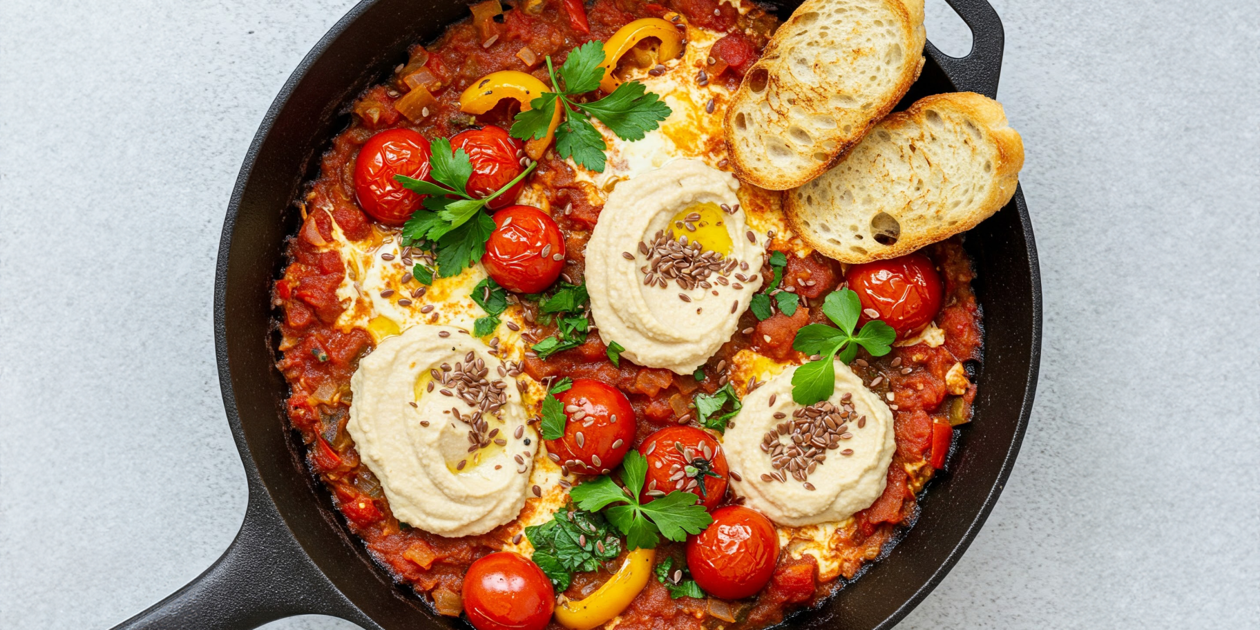 Пісна шакшука з хумусом