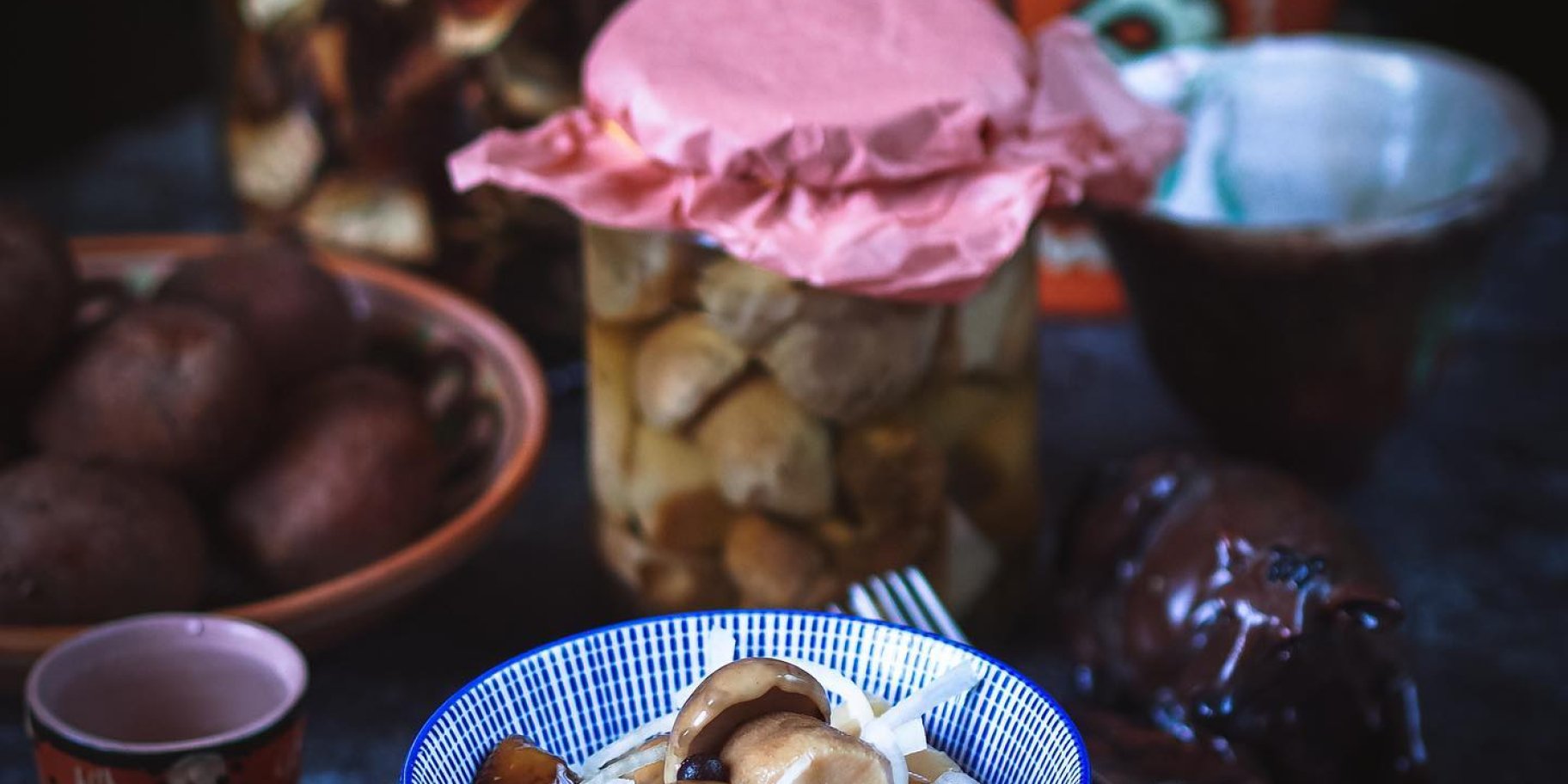 мариновані білі гриби