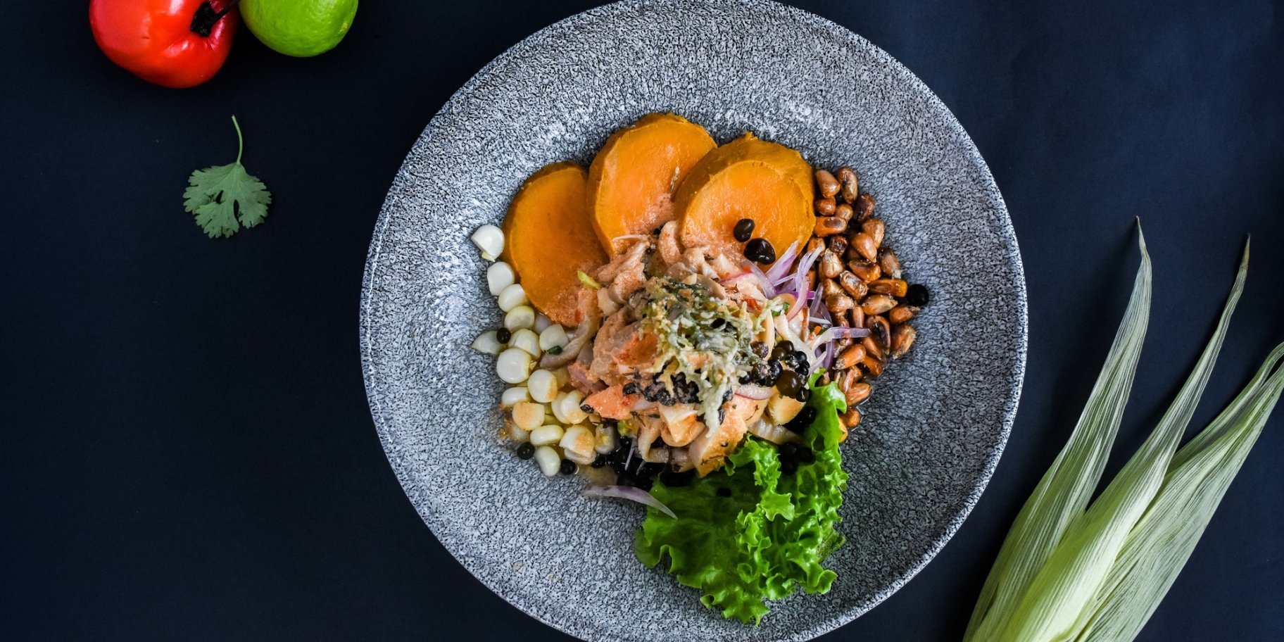 Севіче з бататом і кукурудзою