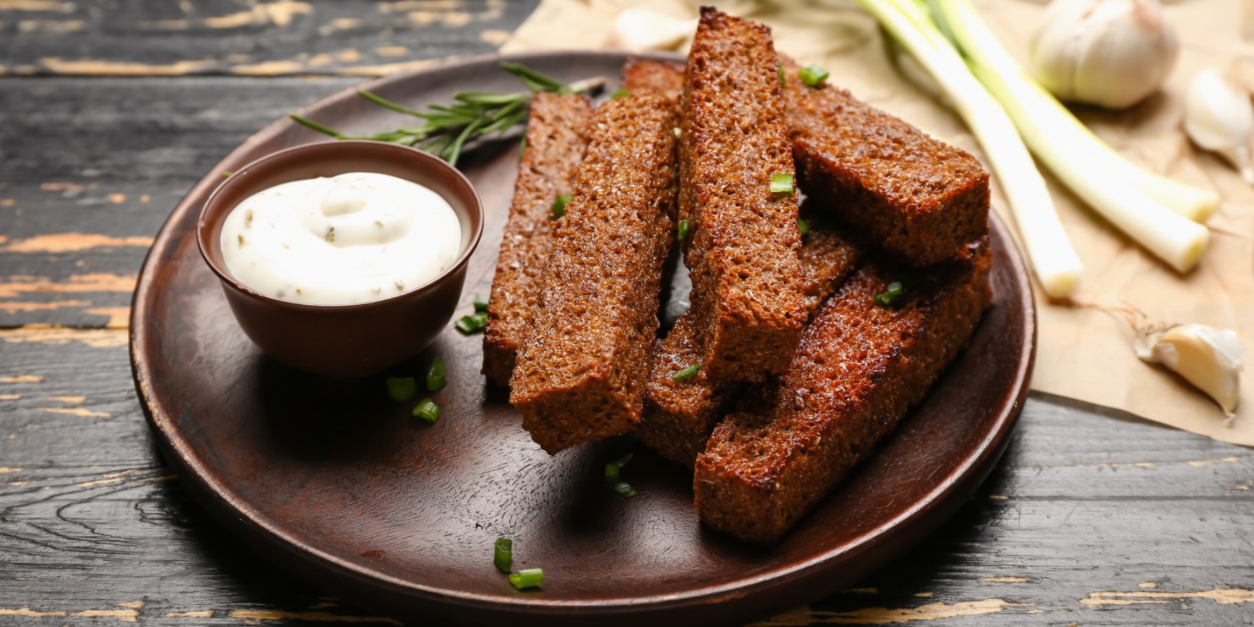 Грінки з чорного хліба