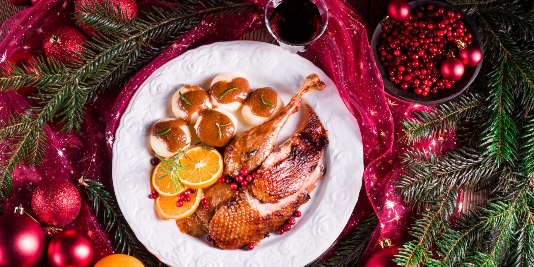 филе гуся, рождественский декор