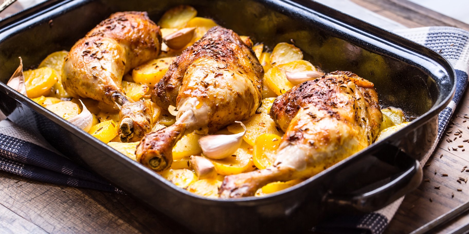 Запечена картопля з куркою