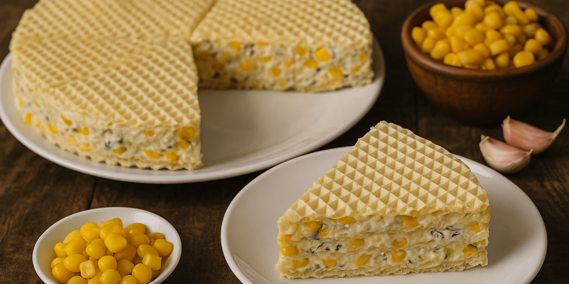 Вафельний торт з кукурудзою