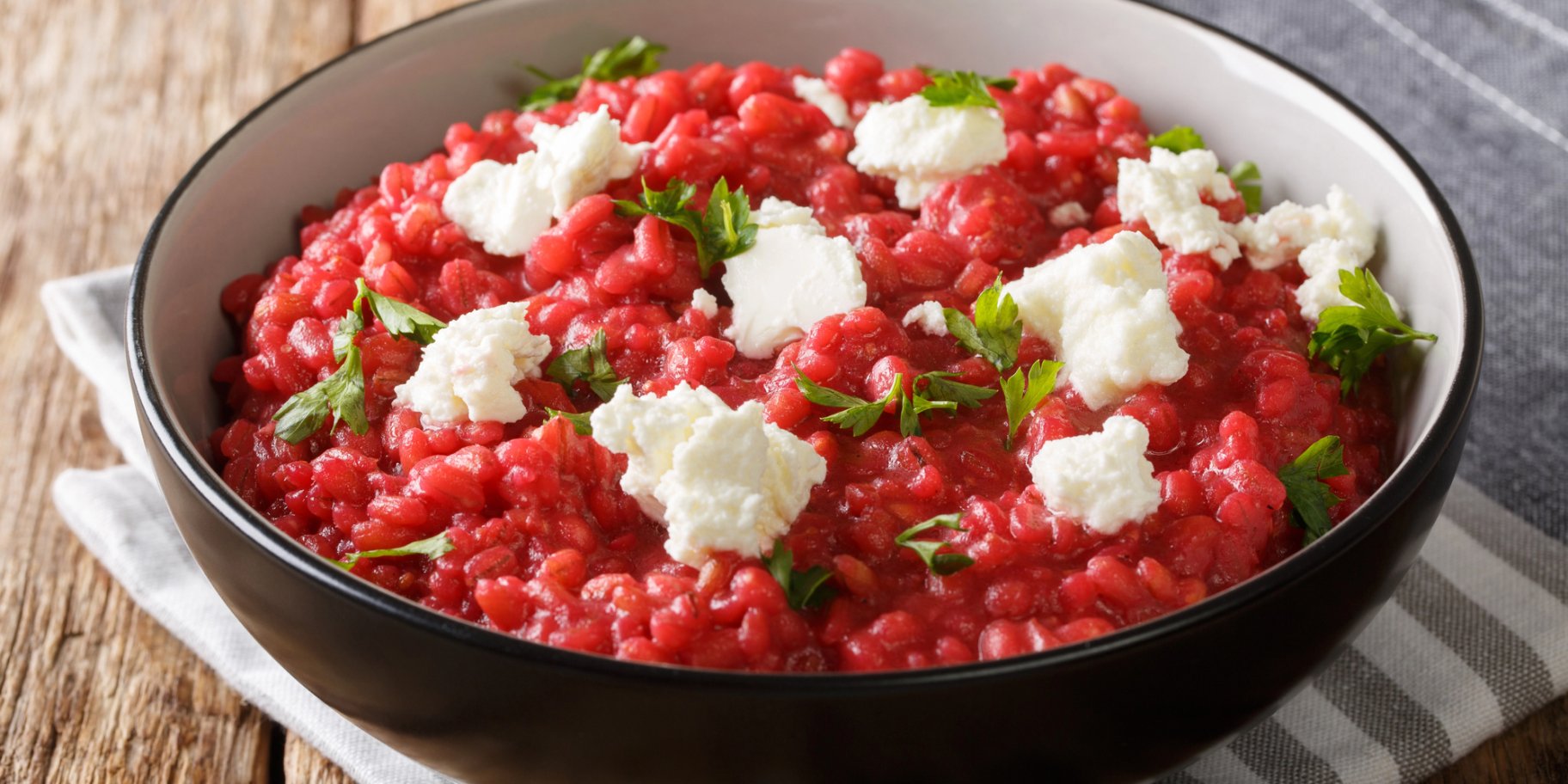 Ризото з буряком і козячим сиром