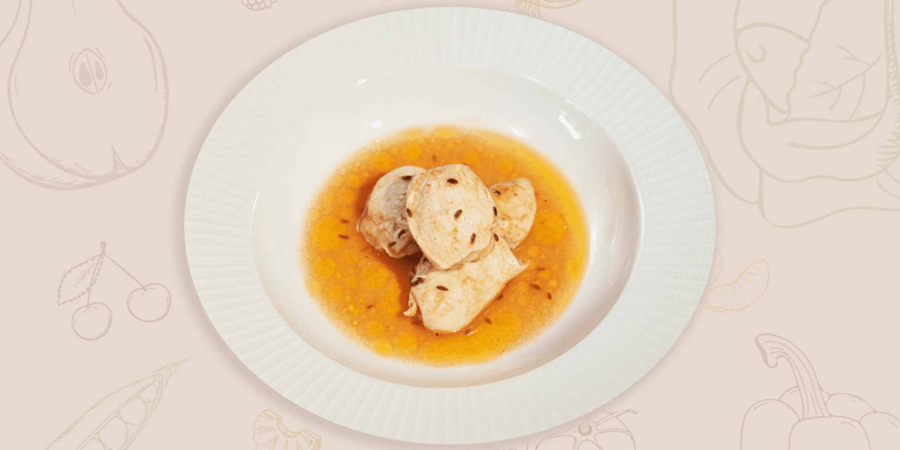 Курка тушкована в соусі гуляш із кмином