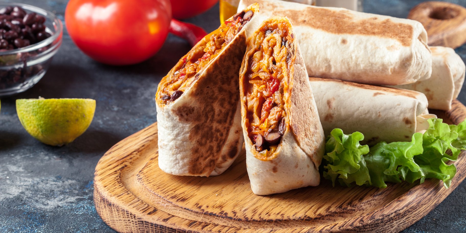 Корейське бурито з яловичиною і рисом