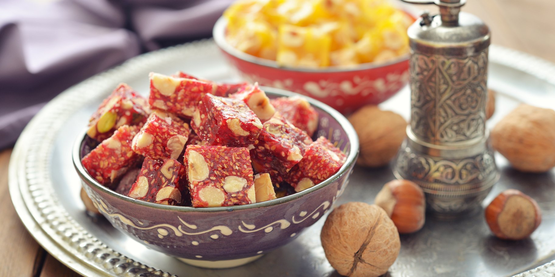 Гранатовый рахат-лукум с фундуком