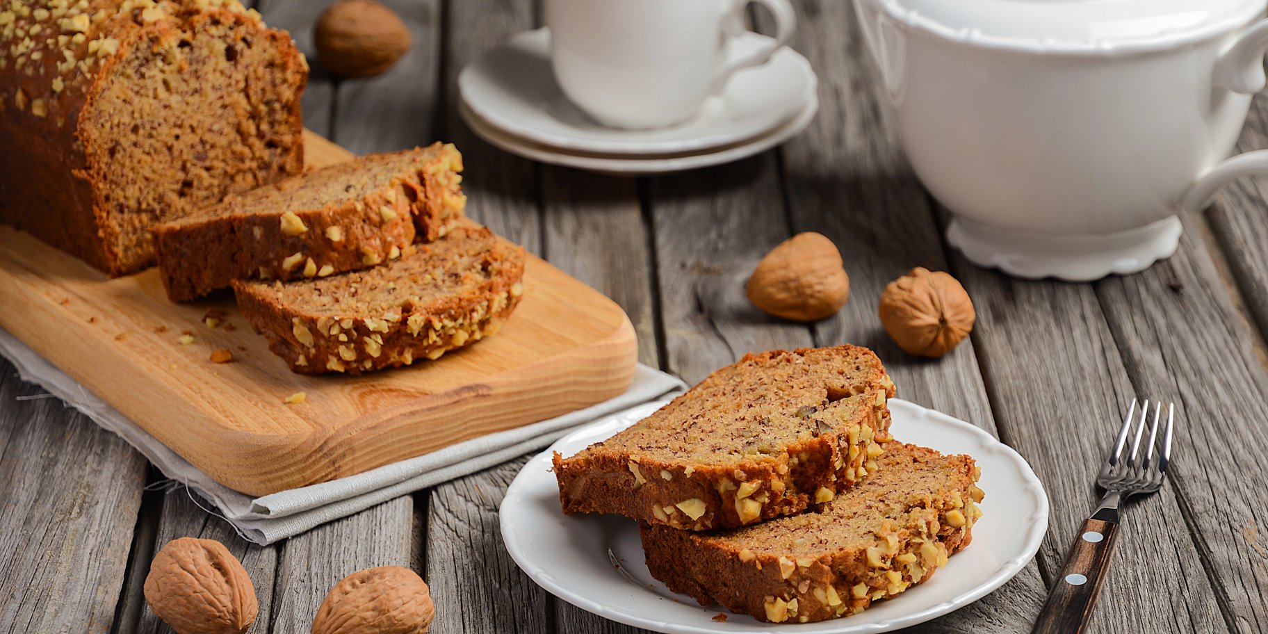 Банановий хліб з горіхами та керобом