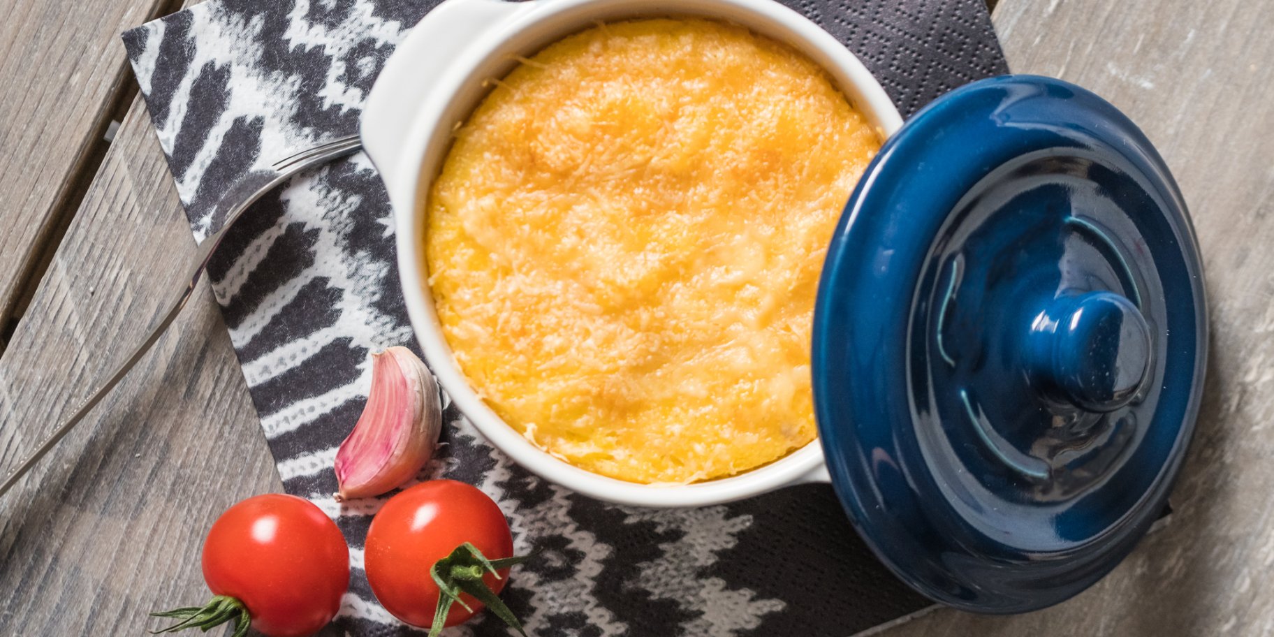 Запеканка с полентой и фаршем