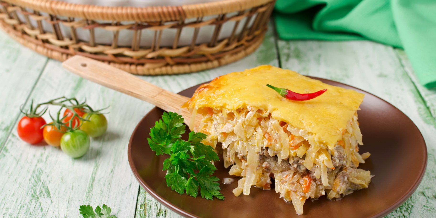 Капустная запеканка с мясным фаршем